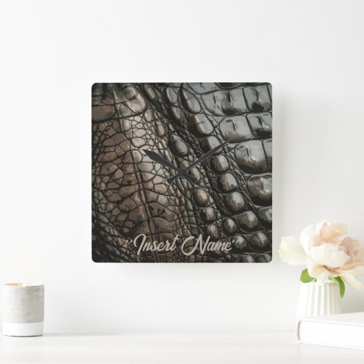 Gatorテクスチャ スクエア壁時計 (ホーム)