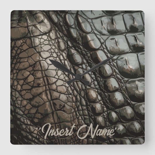 Gatorテクスチャ スクエア壁時計 (正面)