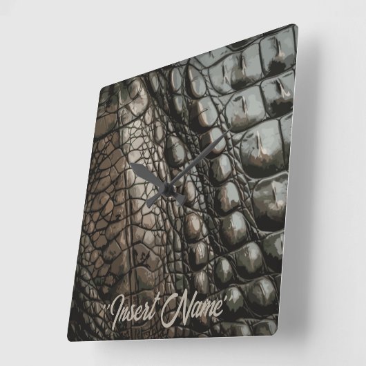 Gatorテクスチャ スクエア壁時計 (傾斜)