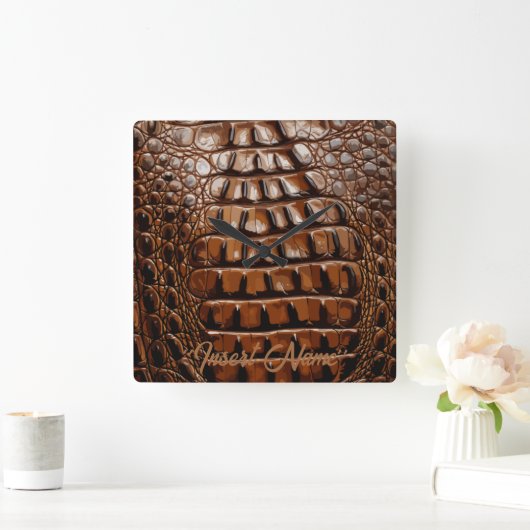 Gatorテクスチャ スクエア壁時計 (ホーム)