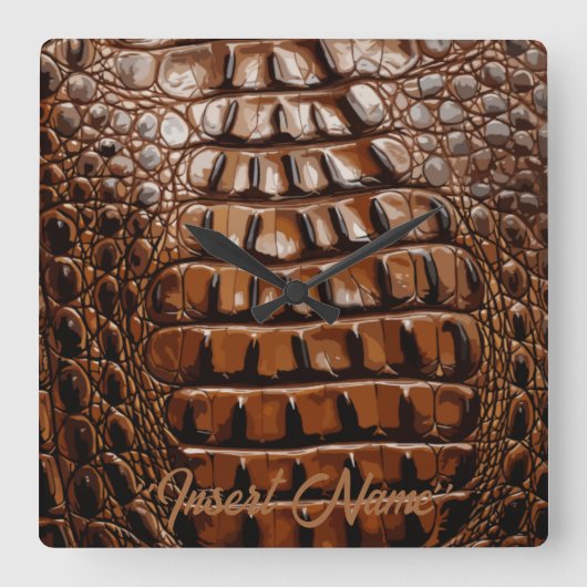 Gatorテクスチャ スクエア壁時計 (正面)