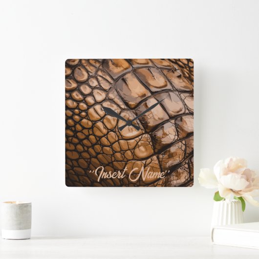 Gatorテクスチャ スクエア壁時計 (ホーム)