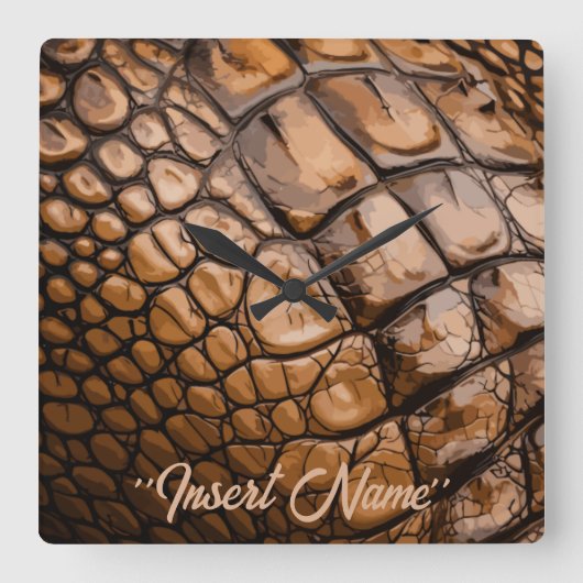 Gatorテクスチャ スクエア壁時計 (正面)