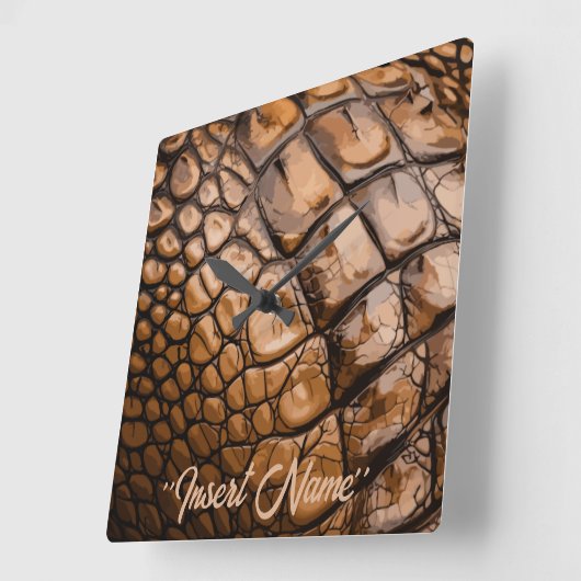 Gatorテクスチャ スクエア壁時計 (傾斜)