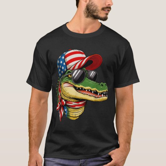 Gator Alligator Crocodile 4Th Of July Gifts Men  Tシャツ (正面)