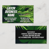 Gator Business Cards Alligator Logo Contractor 名刺 (正面/裏面)