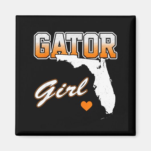 Gator Girl Florida Heart Map Souvenir Gift For Wom マグネット (正面)