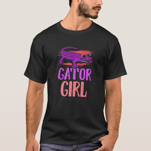 Gator Girl for Women Crocodile Girls Tシャツ (正面)