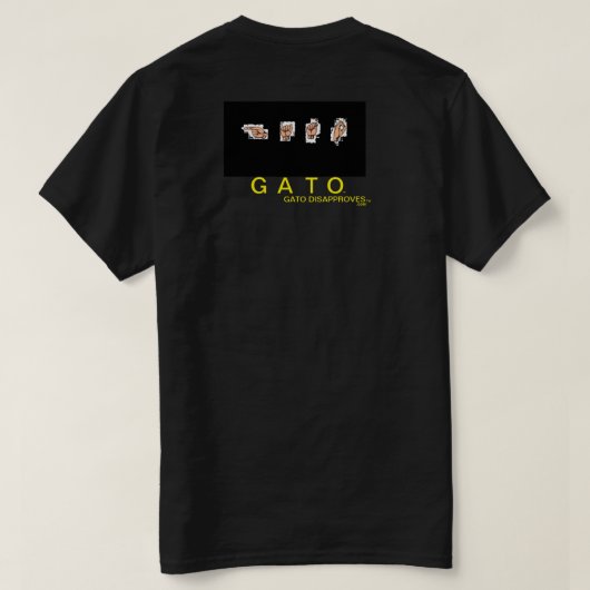 Gato's Watching7、猫のユニセックスクルーネックTシャツ Tシャツ (デザイン裏面)