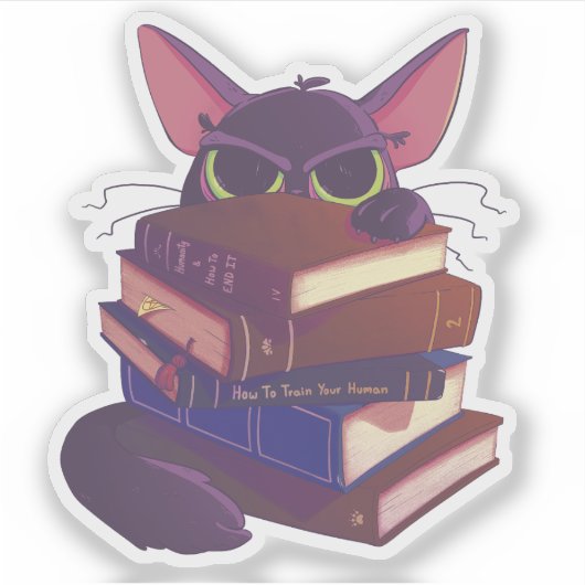Gatos y Libros Sticker シール (正面)