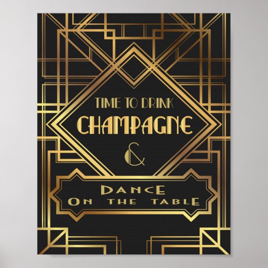 Gatsbyがテーマの「チャンピエンを飲む時間だ」ポスター ポスター (正面)