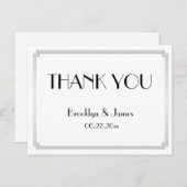 Gatsbyのアールデコの銀製結婚式は郵便はがき感謝していしています ポストカード (正面/裏面)