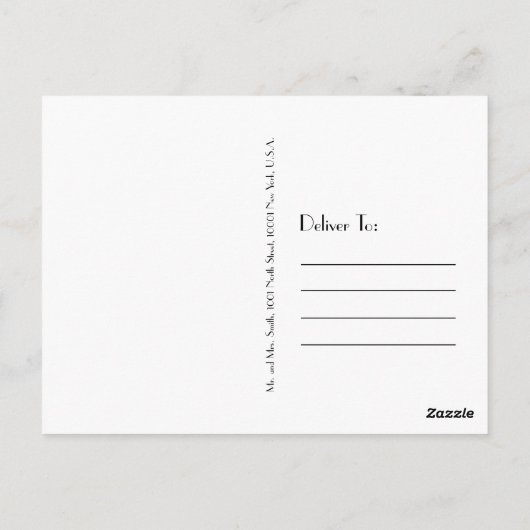 Gatsbyのアールデコの銀製結婚式は郵便はがき感謝していしています ポストカード (裏面)
