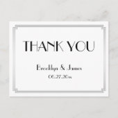Gatsbyのアールデコの銀製結婚式は郵便はがき感謝していしています ポストカード (正面)