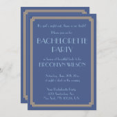 Gatsbyのアールデコの青いバチェロレッテの招待状 招待状 (正面/裏面)