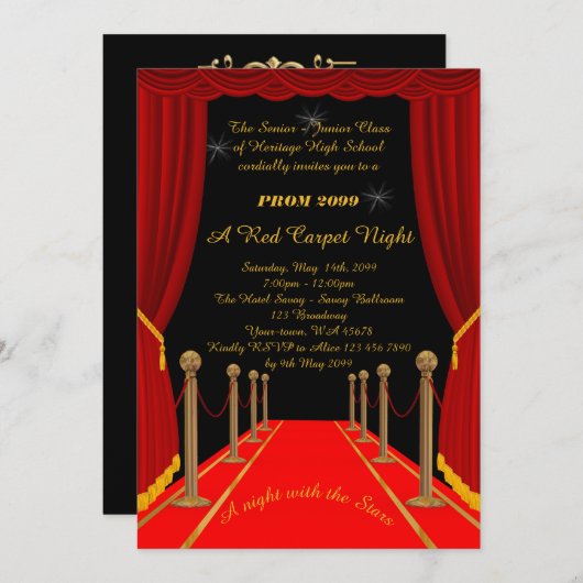 、Gatsbyのスタイル年長後輩、プロム丁重な夜 招待状 (正面/裏面)