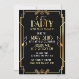 Gatsby, Art Deco, murder mystery, Soirees 招待状