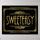 Gatsby Art Deco SWEETEASY Sign Print ポスター (正面)