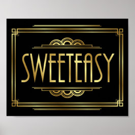 Gatsby Art Deco SWEETEASY Sign Print ポスター