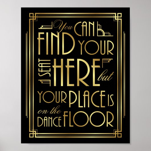 Gatsby Art Deco YOUR PLACE IS ON THE DANCE FLOOR ポスター (正面)