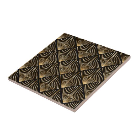 Gatsby Gold Art Deco Fan Pattern ID1188 タイル (側面)