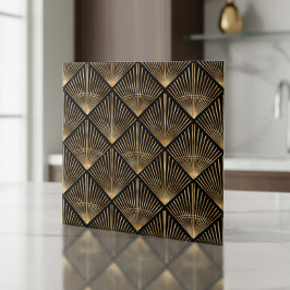 Gatsby Gold Art Deco Fan Pattern ID1188 タイル