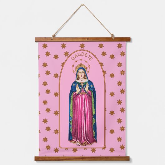 Gaudete! (Rejoice!) with Standing BVM Advent 吊り下げ型タペストリー (正面)