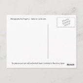 Gaudiのカテドラル、バルセロナスペインの郵便はがき ポストカード (裏面)