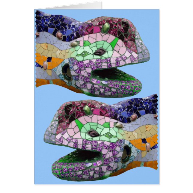 Gaudiのトカゲの頭部のモザイク (正面)