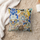 Gaudiの黄色いタイル-鏡 クッション (ブランケット)