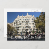 Gaudiバルセロナスペインの郵便はがきによるLa Pedrera ポストカード (正面/裏面)