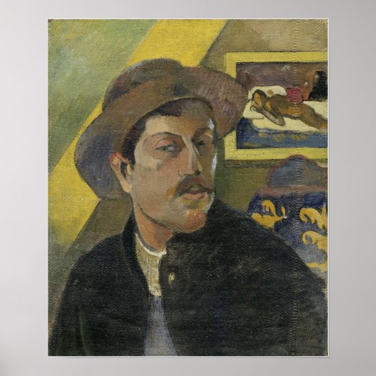 Gauguin – 帽子と自己の肖像画1893 ポスター (正面)