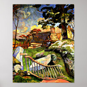 Gauguin – 木門、ブタ飼い ポスター