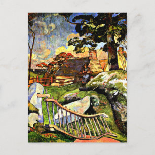 Gauguin – 木門、ブタ飼い ポストカード