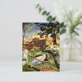 Gauguin – 木門、ブタ飼い ポストカード (スタンド正面)