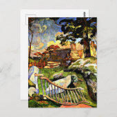 Gauguin – 木門、ブタ飼い ポストカード (正面/裏面)