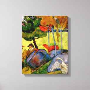 Gauguin - Breton Boy in a Landscape キャンバスプリント