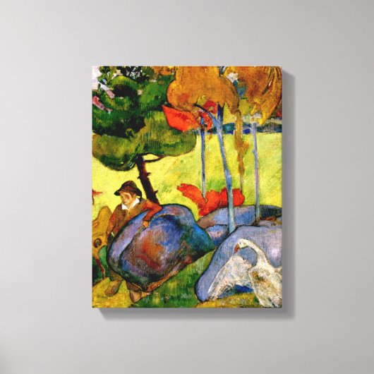 Gauguin - Breton Boy in a Landscape キャンバスプリント (正面)