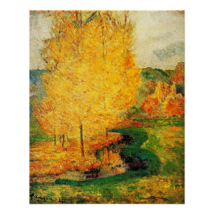 Gauguin - By the Stream,秋, ポスター