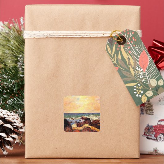 Gauguin - Rocks and Sea, スクエアシール (クリスマス)