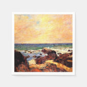 Gauguin - Rocks and Sea, 1886, 絵画's スタンダードカクテルナプキン (正面)