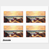 Gauguin - Rocks and Sea, fine art, 長方形シール (シート)