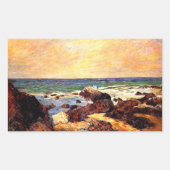 Gauguin - Rocks and Sea, fine art, 長方形シール (正面)