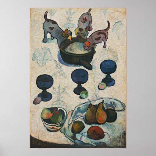 Gauguin - Still Life With Three Puppies 1888 ポスター (正面)