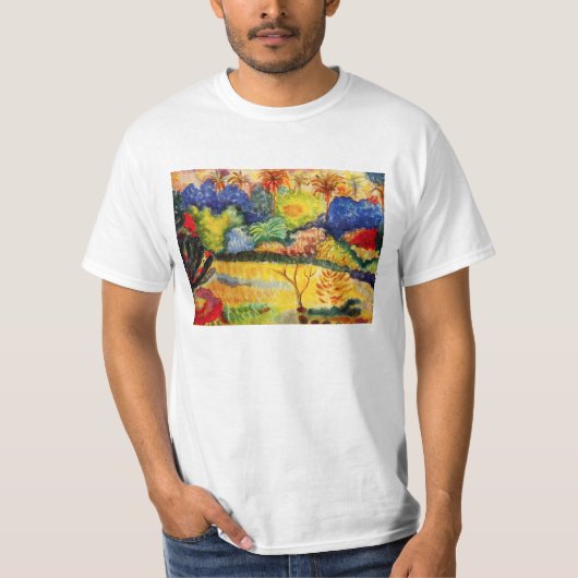 Gauguin Tahitianの景色のTシャツ Tシャツ (正面)