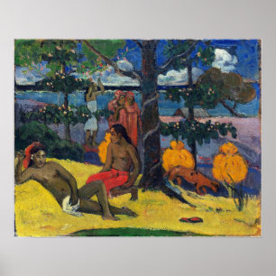 Gauguin - Tahitian Scene 1896 ポスター