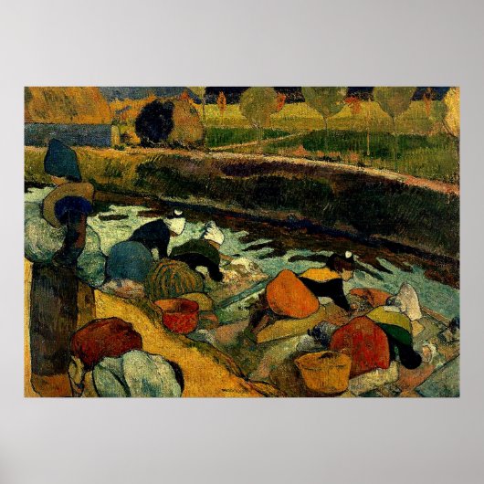 Gauguin - Washerwomen at Roubine du Roi ポスター (正面)