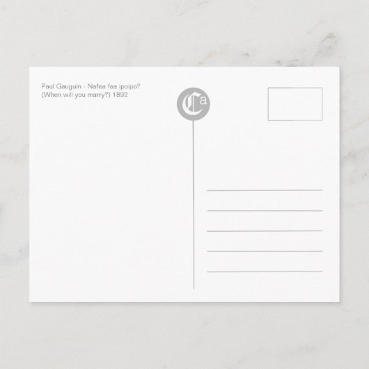 Gauguin When will you marry CC0694 Postcard ポストカード (裏面)