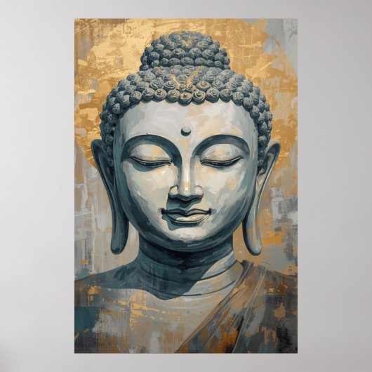  Gautam Buddha Spiritual Wall Art ポスター (正面)