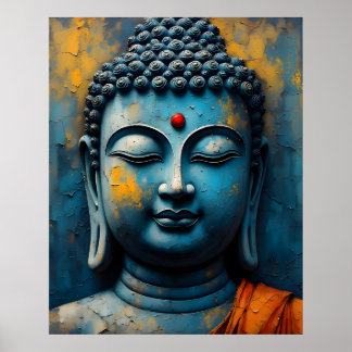 Gautama Buddha Painting - Modern Impasto Art ポスター